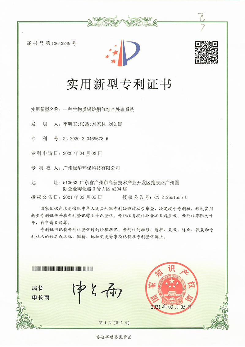 一種生物質(zhì)鍋爐煙氣綜合處理系統(tǒng)